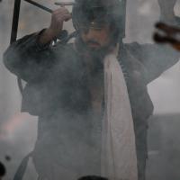 Echassier dans le brouillard